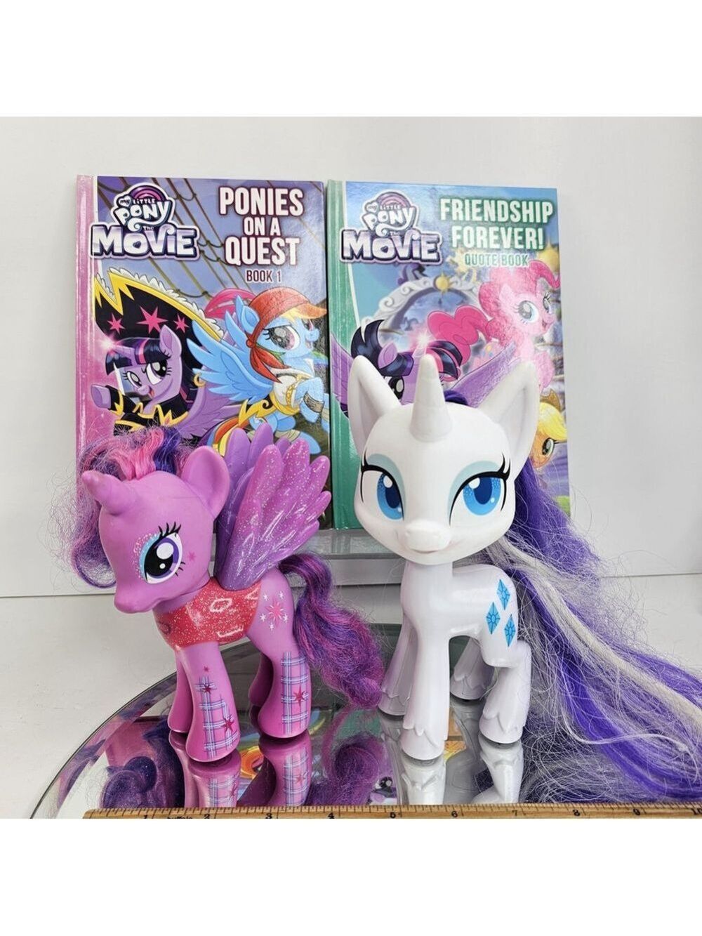 My Little Pony Set Of 2 Ponies And 2 Books As Shown. MLP Unicorn Wings Hasbro